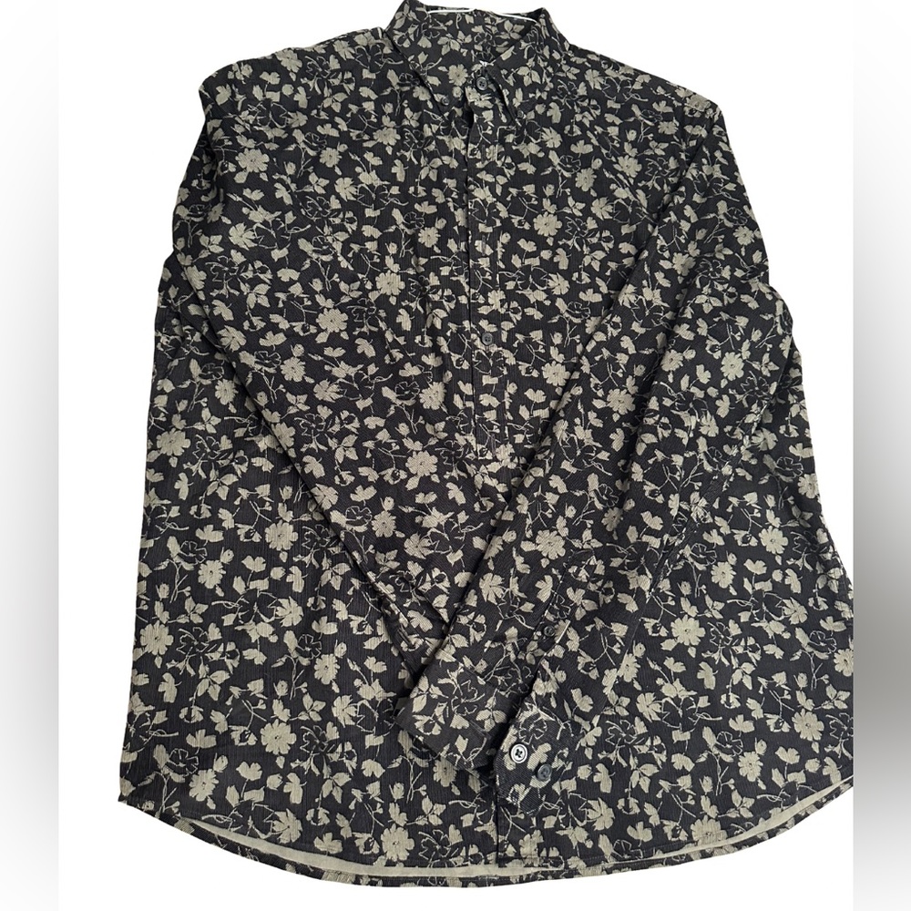 Express Flower Corduroy Shirt Large